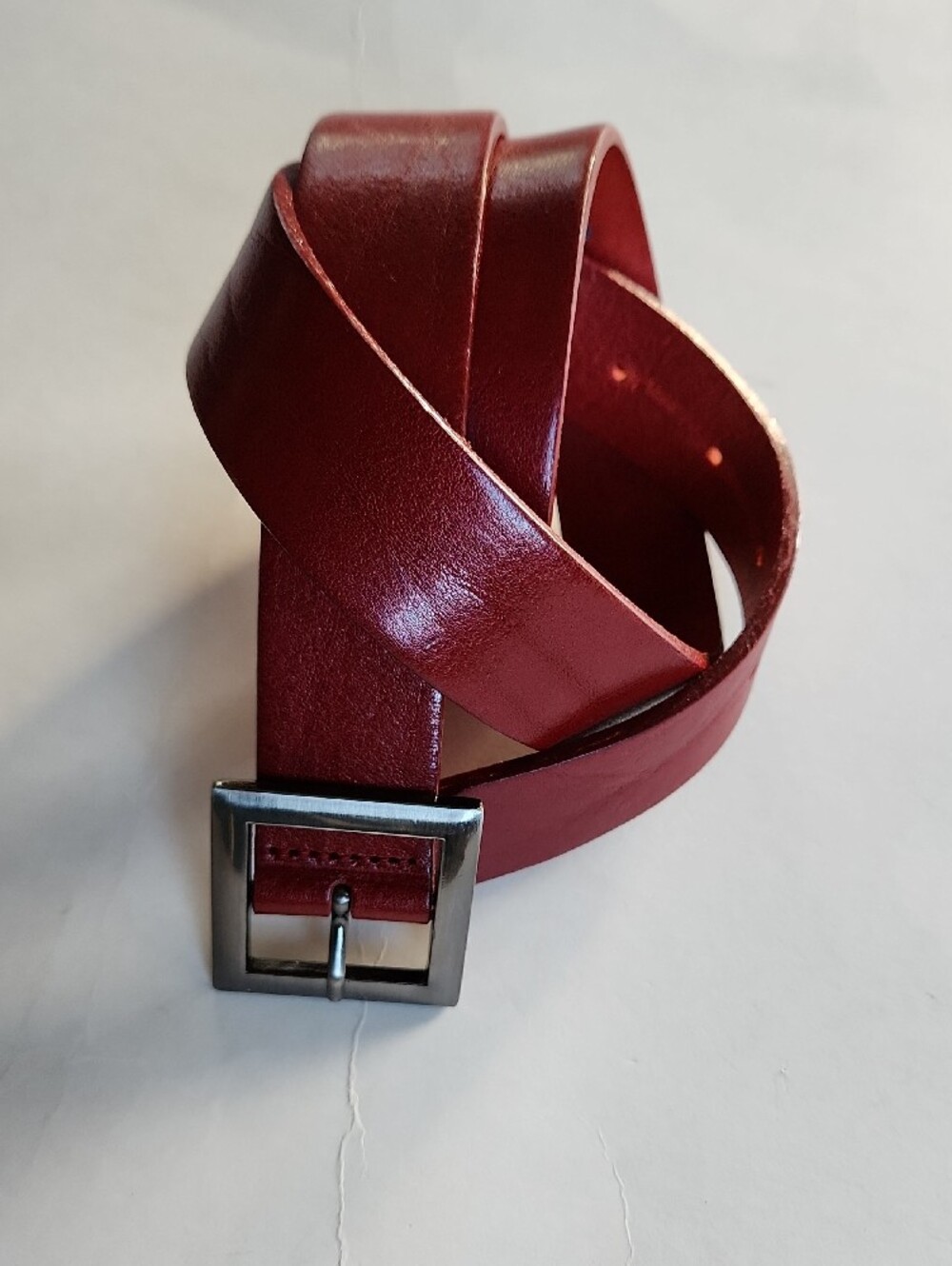 Simons Red Genuine Italian Leather Belt / Made in Canada